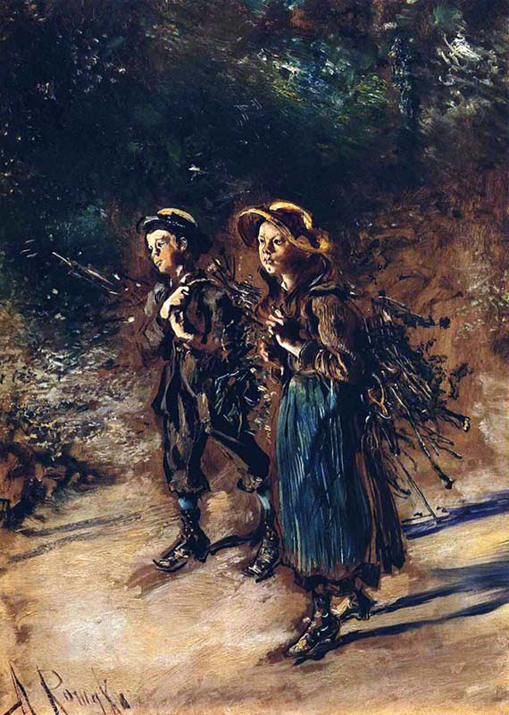 Children Collecting Twigs